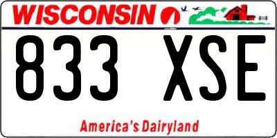 WI license plate 833XSE