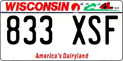 WI license plate 833XSF
