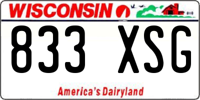 WI license plate 833XSG