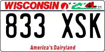 WI license plate 833XSK