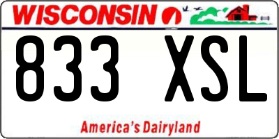 WI license plate 833XSL