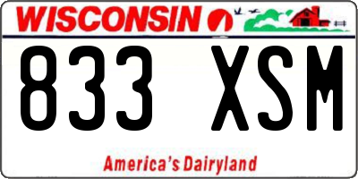 WI license plate 833XSM