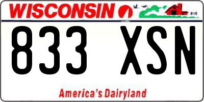 WI license plate 833XSN