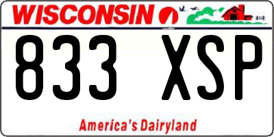 WI license plate 833XSP