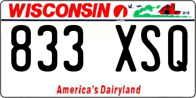 WI license plate 833XSQ