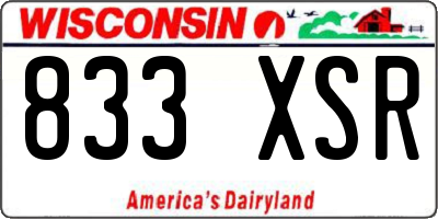 WI license plate 833XSR