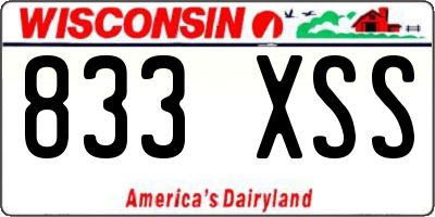WI license plate 833XSS