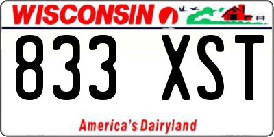 WI license plate 833XST