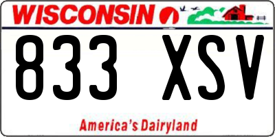 WI license plate 833XSV