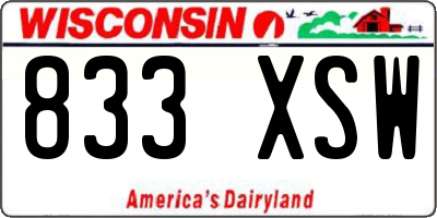 WI license plate 833XSW