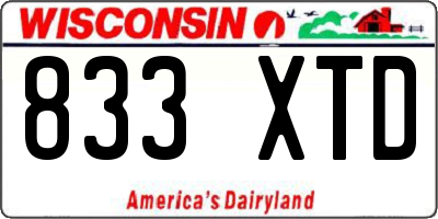 WI license plate 833XTD