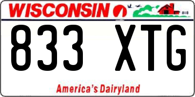 WI license plate 833XTG