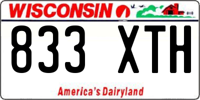 WI license plate 833XTH