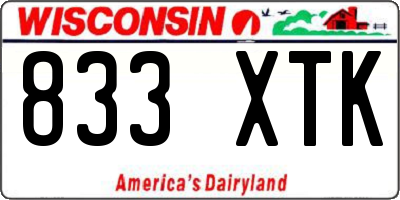 WI license plate 833XTK