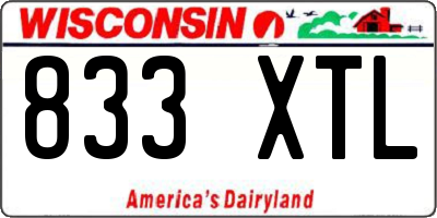 WI license plate 833XTL
