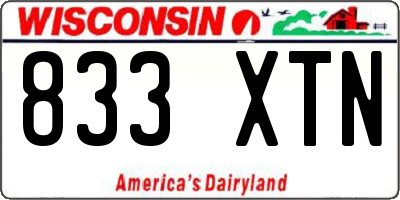 WI license plate 833XTN