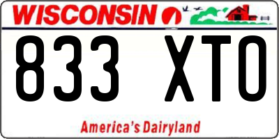WI license plate 833XTO