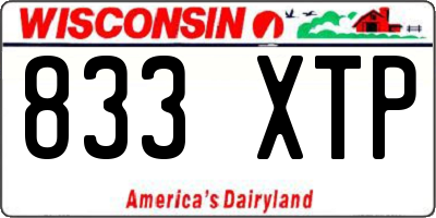 WI license plate 833XTP