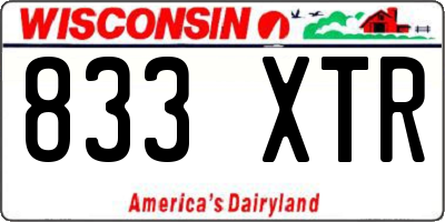 WI license plate 833XTR