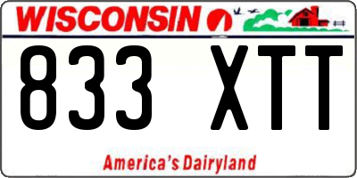 WI license plate 833XTT