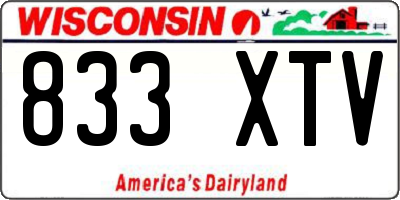WI license plate 833XTV