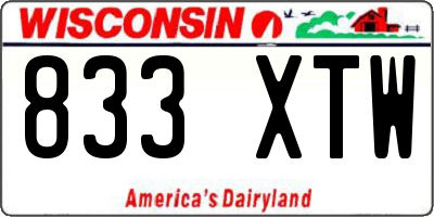 WI license plate 833XTW