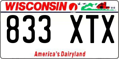 WI license plate 833XTX