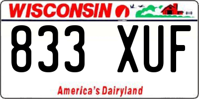 WI license plate 833XUF
