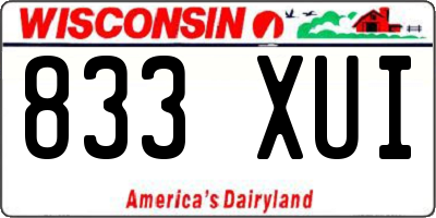 WI license plate 833XUI