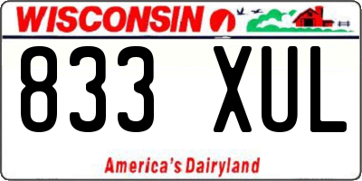 WI license plate 833XUL