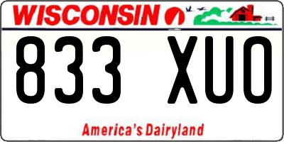 WI license plate 833XUO
