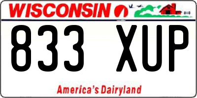 WI license plate 833XUP