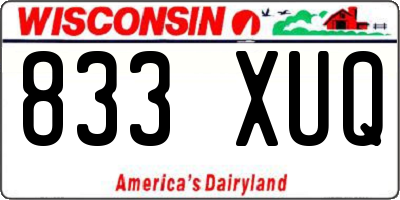 WI license plate 833XUQ