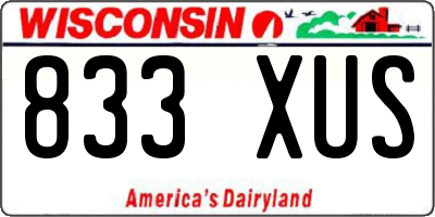 WI license plate 833XUS
