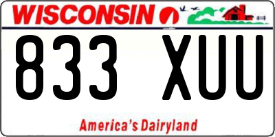WI license plate 833XUU