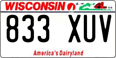 WI license plate 833XUV