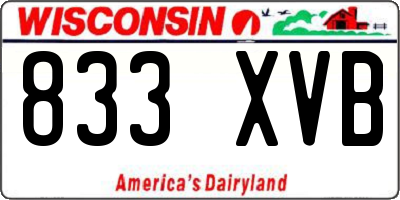 WI license plate 833XVB
