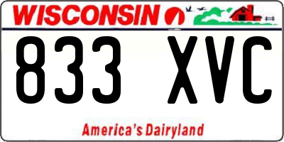 WI license plate 833XVC