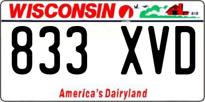 WI license plate 833XVD