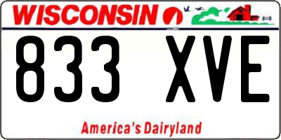 WI license plate 833XVE