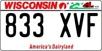 WI license plate 833XVF
