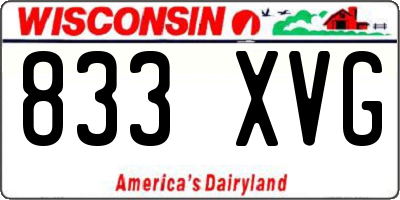 WI license plate 833XVG