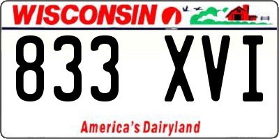 WI license plate 833XVI