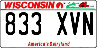 WI license plate 833XVN