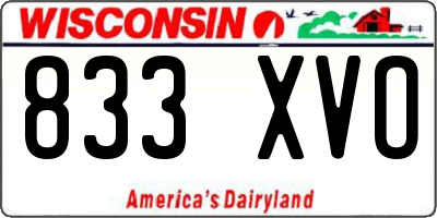 WI license plate 833XVO