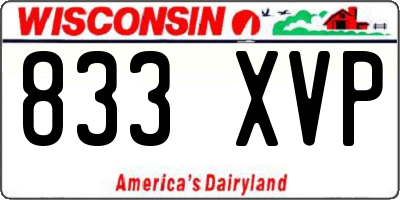 WI license plate 833XVP