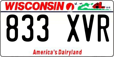 WI license plate 833XVR