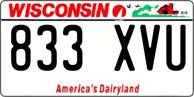 WI license plate 833XVU
