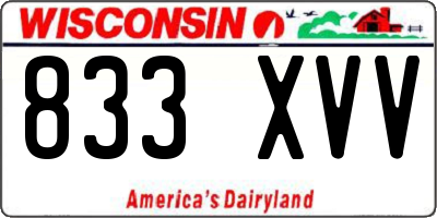 WI license plate 833XVV