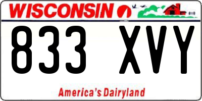 WI license plate 833XVY